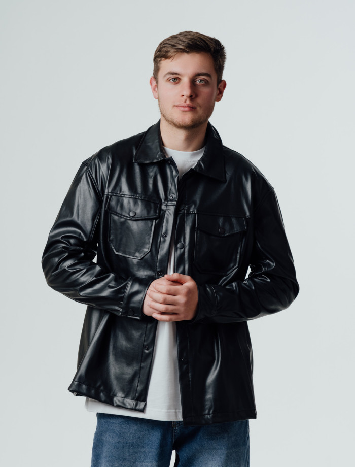 Куртка Ln Leather Black pocket