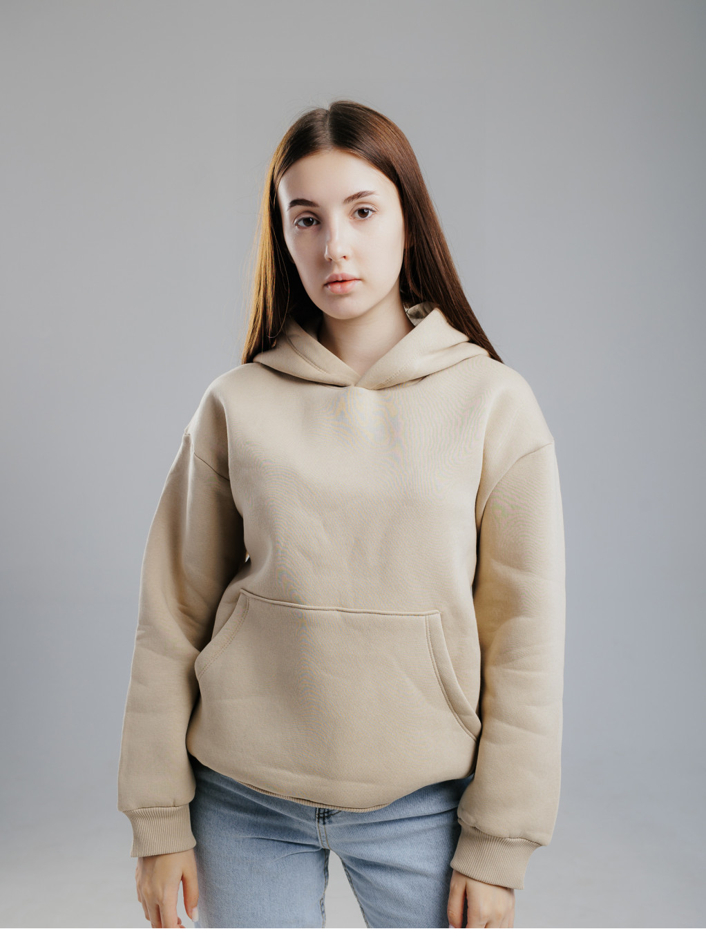 Женская толстовка Beige basic overs
