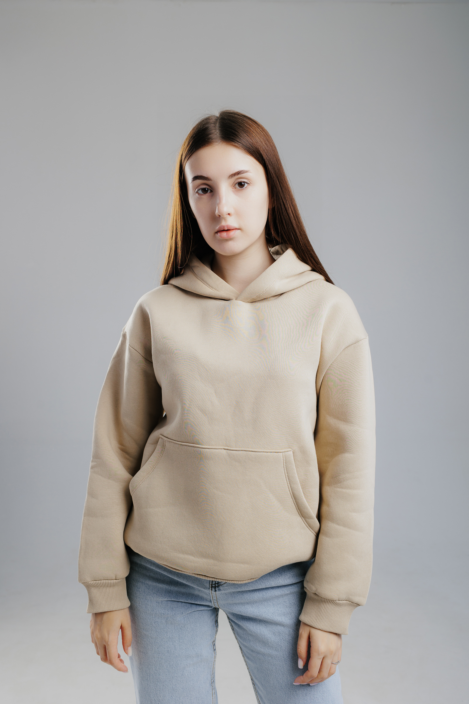 Женская толстовка Beige basic overs